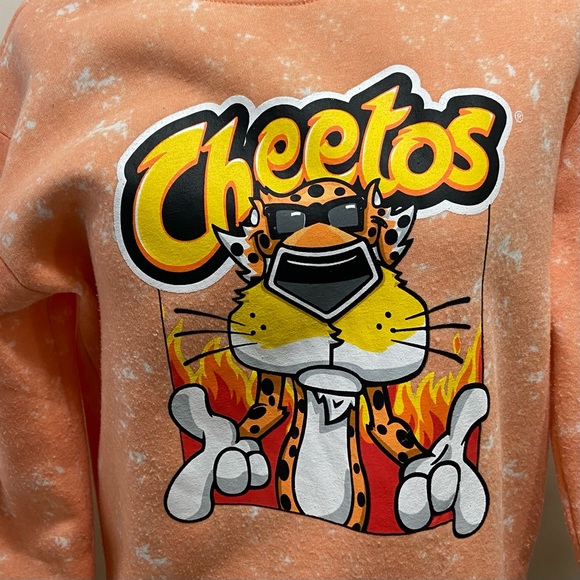 Cheetos unisex orange tone on tone long sleeves pullover sweater. Size S. Used. - Picture 2 of 7